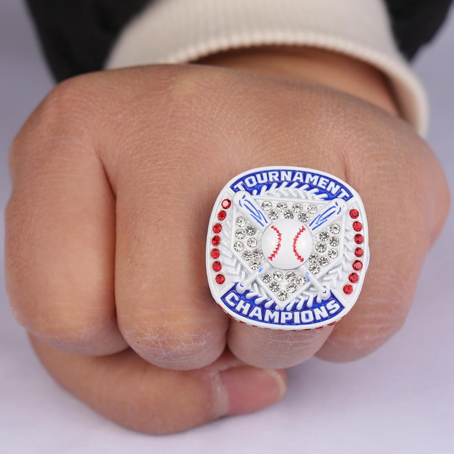 12 pcs Pack Baseball Tournament Options Championship Ring Trophy on Side Size 9
