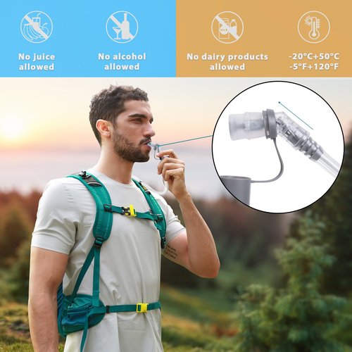 N NEVO RHINO Hydration Bladder 2L,Water Reservoir for Hiking Backpack Leak Proof Water Storage Bladder,BPA-Free Water Pouch Hydration Pack for Camping Cycling Running