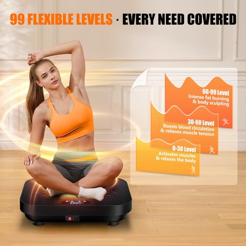 Vibration Plate Exercise Machine, 2025 Upgraded Fitness Vibrating Lymphatic Drainage Full Body Workout Shaker for Weight Loss, Featuring a 330 Lbs Capacity Vibrate Fitness Platform with 8 Modes