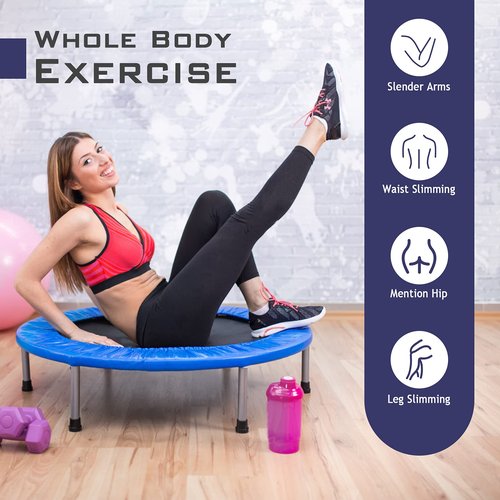 Giantex 36" Folding Mini Trampoline, Portable Recreational Fitness Trampoline for Adults, Kids, Max Load 330lbs, Foldable Indoor Exercise Rebounder Trampoline
