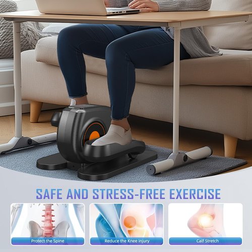 Under Desk Elliptical Machine, Ellipse Leg Exerciser for Seniors with Adjustable Speed, LED Display, Portable Fitness Solution for Home or Office Workouts
