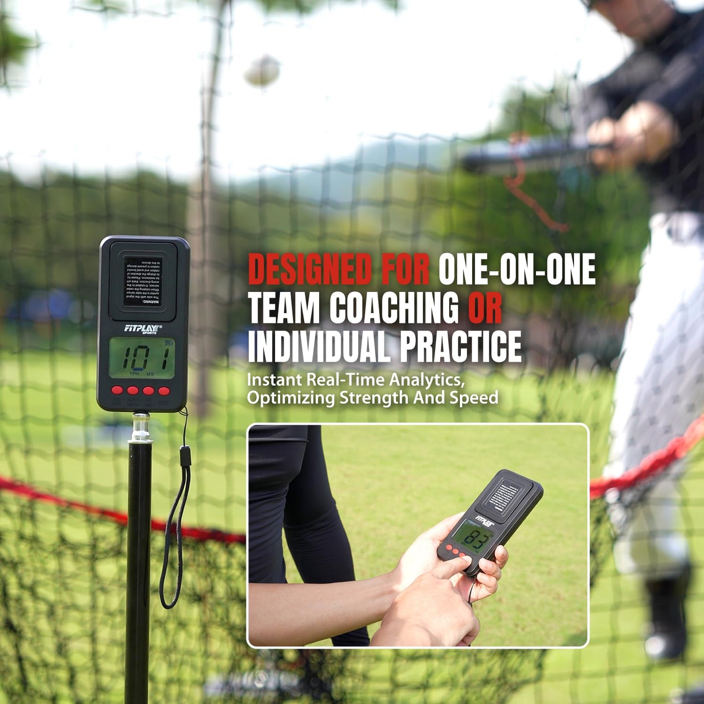 Rotatable Baseball Radar with Tripod,High-Speed Pitching & Swing Tracker,Accurate Speed Radar Gun with Memory Recall & LCD Display,Handheld or Hand Free Speed Sensors Equipment for All Baseball Player
