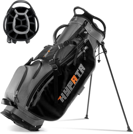 14 Way Golf Bags for Men, Lightweight Golf Stand Bag with 8 Pockets, Cooler Pouch, Rangefinder Pouch, Detachable Dual Strap, Rain Cover Hood