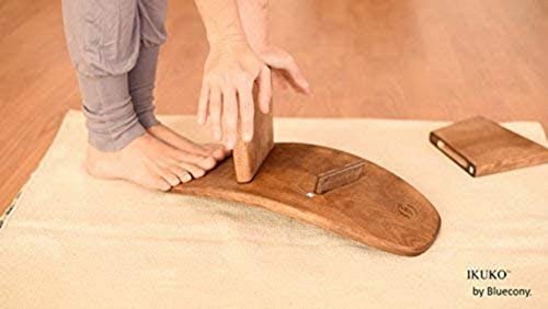 BLUECONY Meditation Bench IKUKO Original, Portable Version with Bag, Locally Handmade Wooden Kneeling Ergonomic Seiza Seat - Dark Walnut, Standard Height (7" or 18cm)