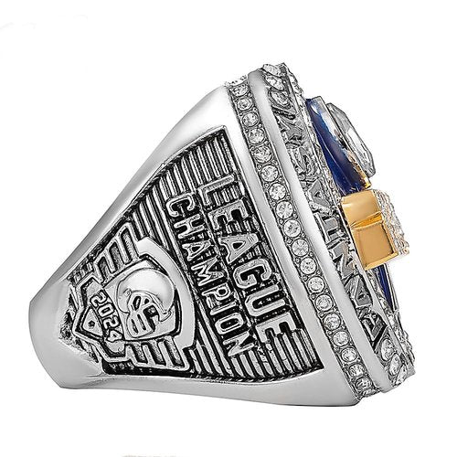 LANGE HOME Fantasy Football Ring 2024,Fantasy Football Championship Ring with High-Grade Gift Box,League Champion Trophy Rings Premium Award for Winner (BLUE, 11-D20.22MM-C65MM)