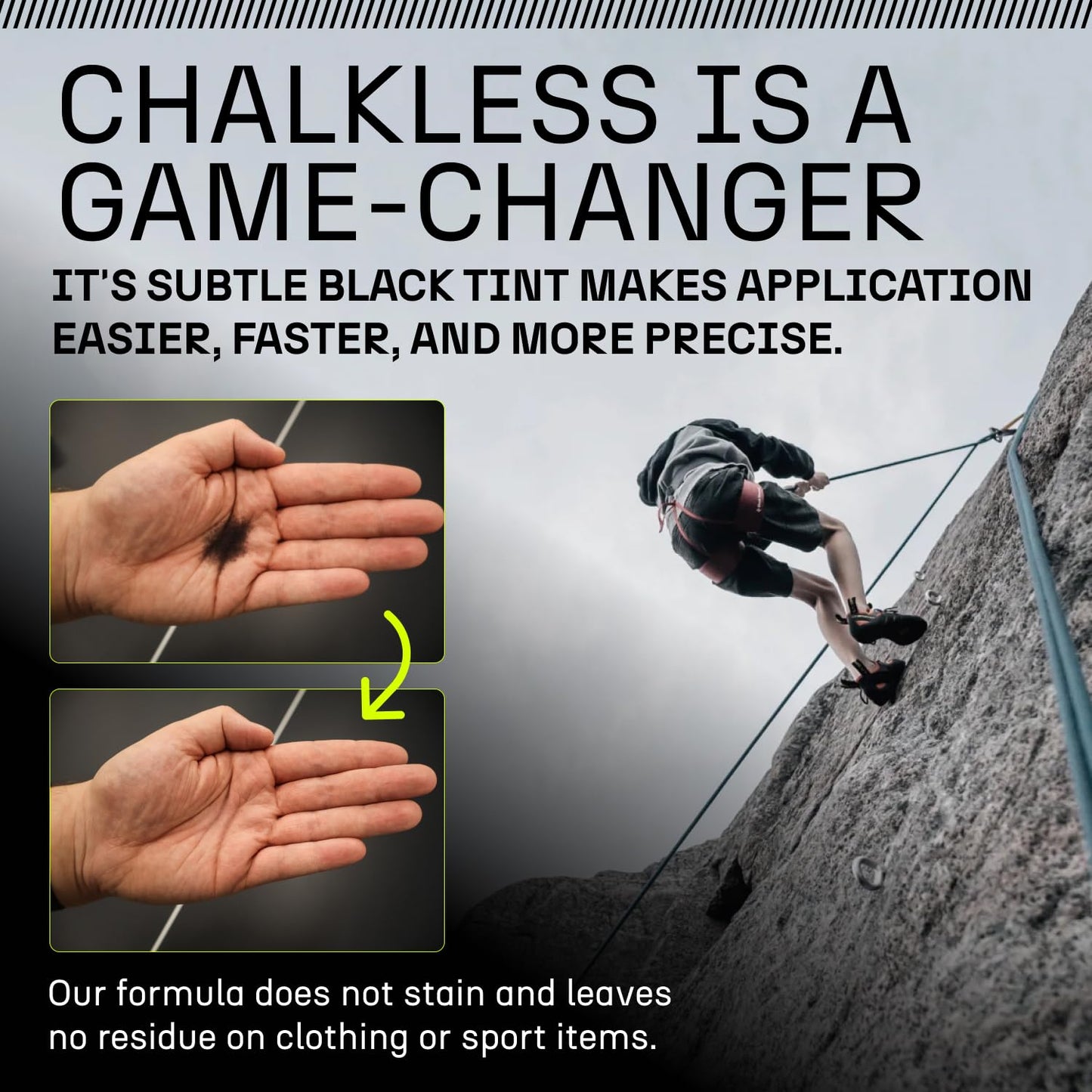 Chalkless Black Grip Enhancer – Premium Liquid Chalk Alternative & Less Mess Hand Chalk for Bouldering, Baseball, Tennis, Football, Archery, Golf, and More, Non-Toxic Long-Lasting & Reliable