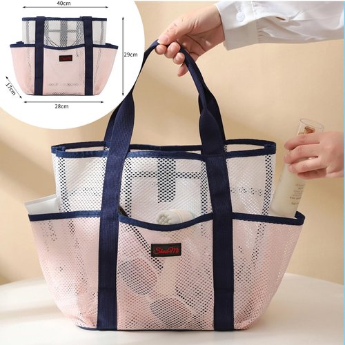 Mesh Beach Bag, Lightweight Tote Bag for Gym Shopping Travel Vacation, Green