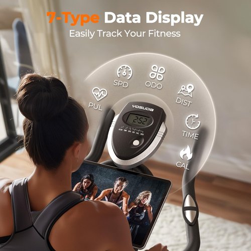 YOSUDA Exercise Bike, Stationary Bike with App, Brake Pad Indoor Cycling Bike with 300 lb Weight Capacity, Low Noise, Tablet Holder, padded Seat for Home Fitness and Weight Loss