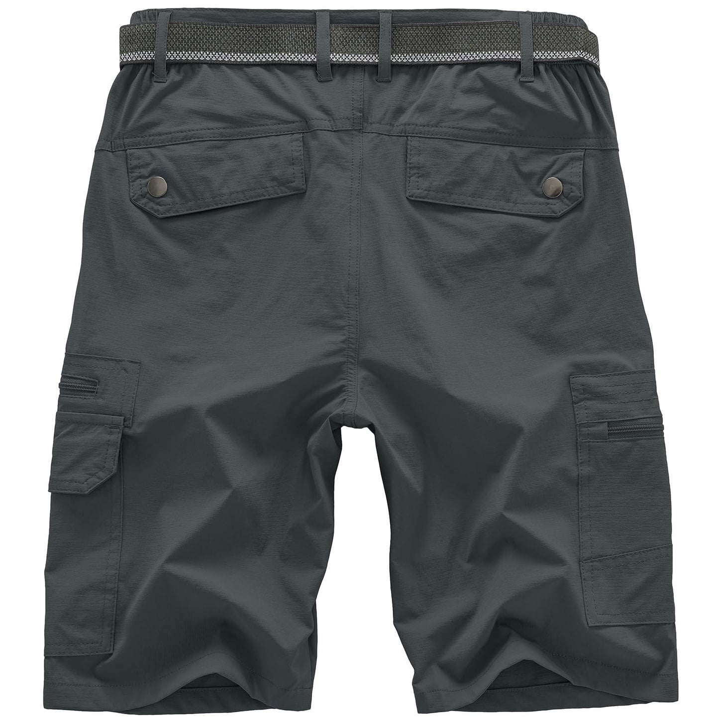 Jessie Kidden Mens Outdoor Casual Expandable Waist Lightweight Water Resistant Quick Dry Fishing Hiking Shorts (6222 Iron Grey 32)