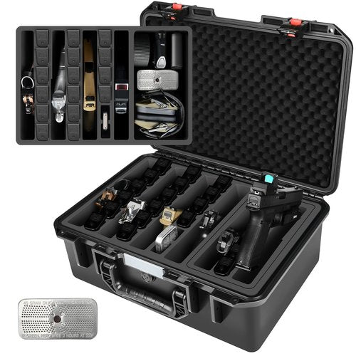 Hard Gun Case for Handgun & Pistol: TAS Approved Mutil Handguns & Magazines | Hard Shell Firearm Hard Case for Air Travel | Waterproof Pistol Box with Custom Foam Interior | Large Capacity Gun Storage