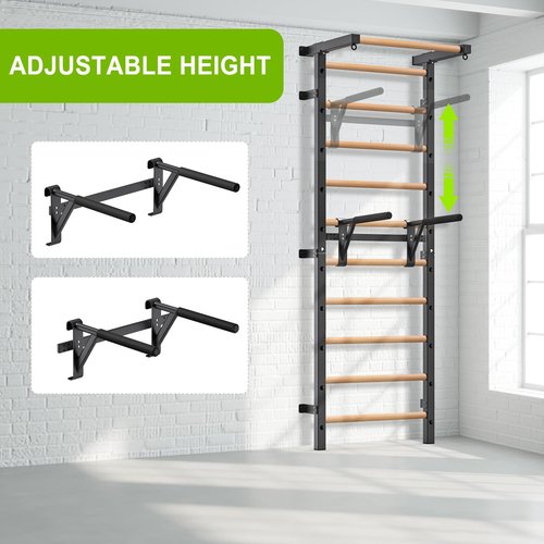 Lifeswell Dip Bar Attachment for Swedish Ladder, Non-Slip Adjustable Grip Handles, Dip Station for Strength Training, 250 lbs Capacity