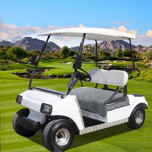 YOKYHOM Golf Cart Seat Covers for Cool or Cold Weather, Golf Cart Seat Towel Blanket, Short Plush Surface, Keep Warm, Suits EZGO, Yamaha, Club Car and Other 2-Seat Golf Carts, 51"x 30.5", Light Gray