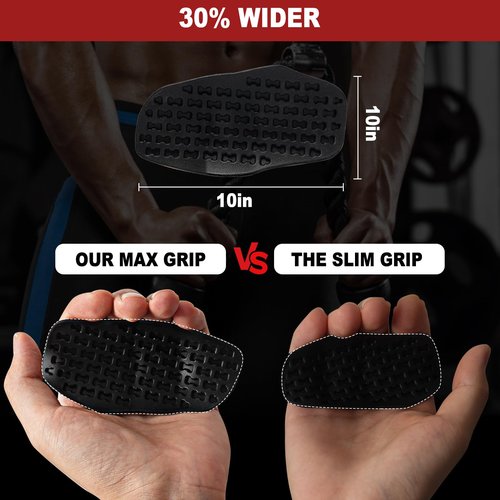 AISHN 2 pcs Anti-Slip Silicone Rypt Grips for Men & Women, Hand Grip Gryp Weight Grip for Deadlifts Pull-Ups, Gym Grips, Lifting Grips for Weight Lifting, Heavy Stuff Carrier Large Black