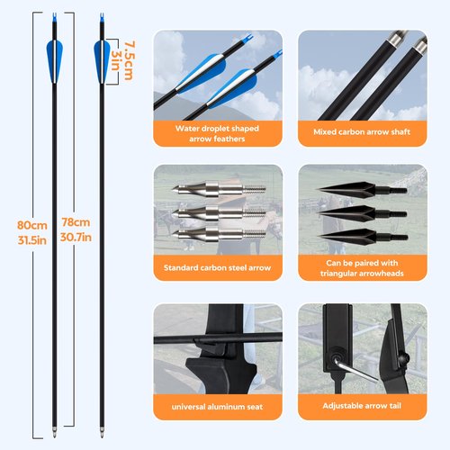 NorthSpoor Recurve Bow and Arrow Set，Detachable Archery Adult Bow Left and Right Hands 40lbs Suitable for Outdoor Practice