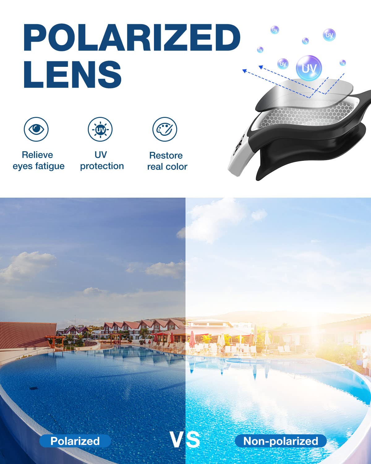 ZIONOR Swim Goggles, Upgraded G1 Polarized Swimming Goggles Anti-fog for Adult Men Women A2 (Polarized + Mirror Silver)