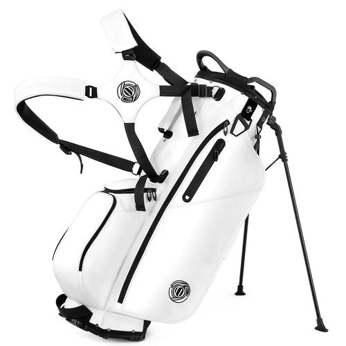 Golf Stand Bag, Lightweight Golf Bags with 7 Way Full-Length Dividers for Men Women, Cooler Pockets, Weather-Resistant, Ergonomic Adjustable Strap,White