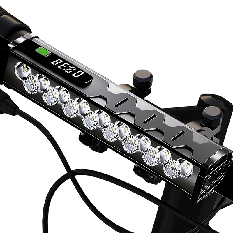 W617 17 LED 4800 Lumen Bike Light with 10000mAh USB Rechargeable Battery, 4 Modes, Digital Power Display