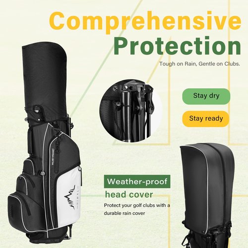 UNIHIMAL 4-Way Golf Stand Bag with Full-Length Divider, Lightweight Waterproof Golf Bag for Men & Women Holds 4-8 Clubs