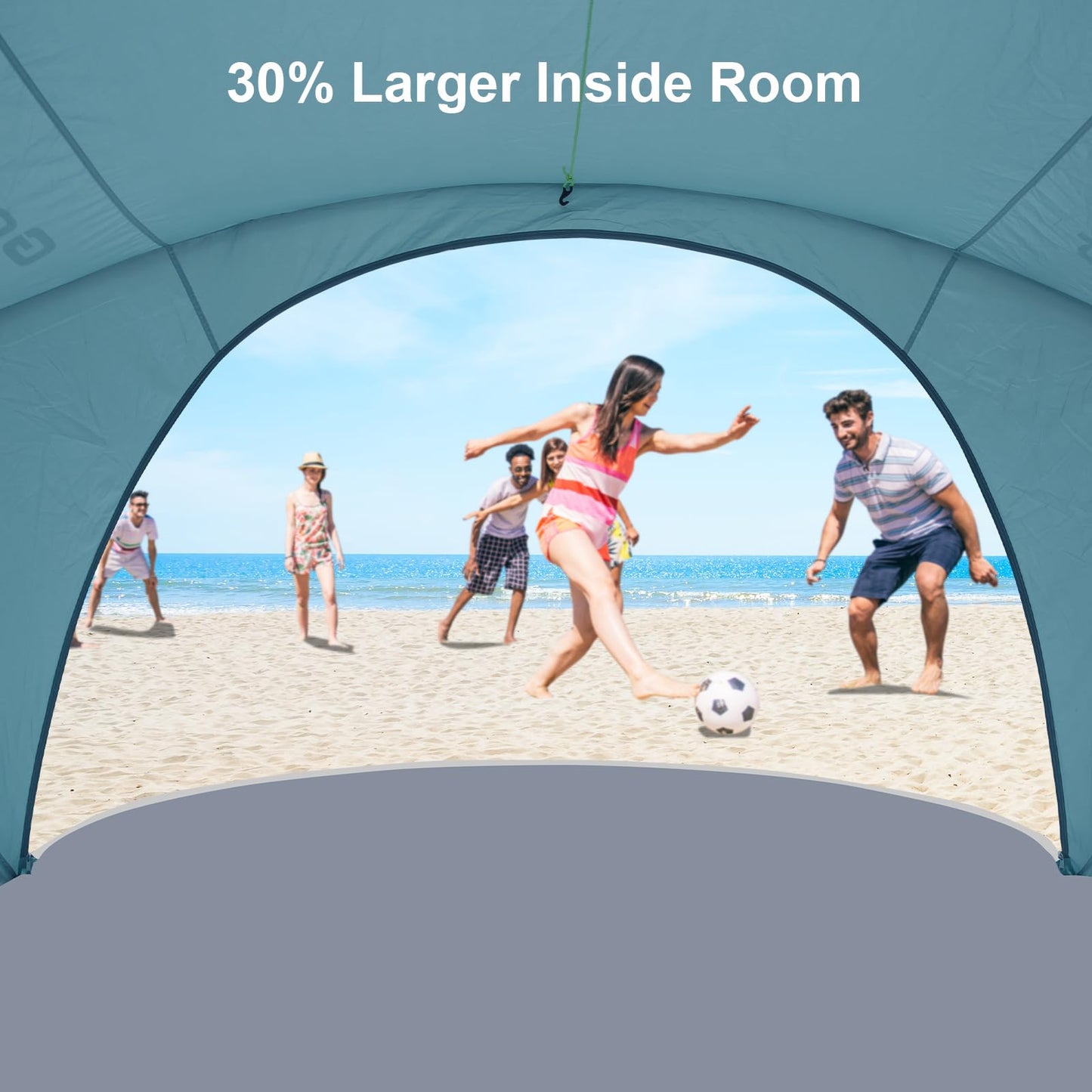 Gorich Beach Tent Sun Shelter with UPF50+ UV Protection for 1-2/3/4-5/6-7 Person, Lightweight & Portable Beach Shade Canopy with 2 Zippered Doors, Easy Setup Family Beach Umbrella