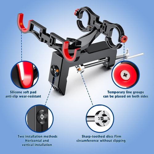Rod Holders for Fishing Boat- Dual Head 360 Adjustable Angle Fishing Rod Holders for Boat- Folding Fishing Gear, Strong and Durable Rod Holder for Boat-Boat Accessories,Enlarge Clamp&Thicken Base