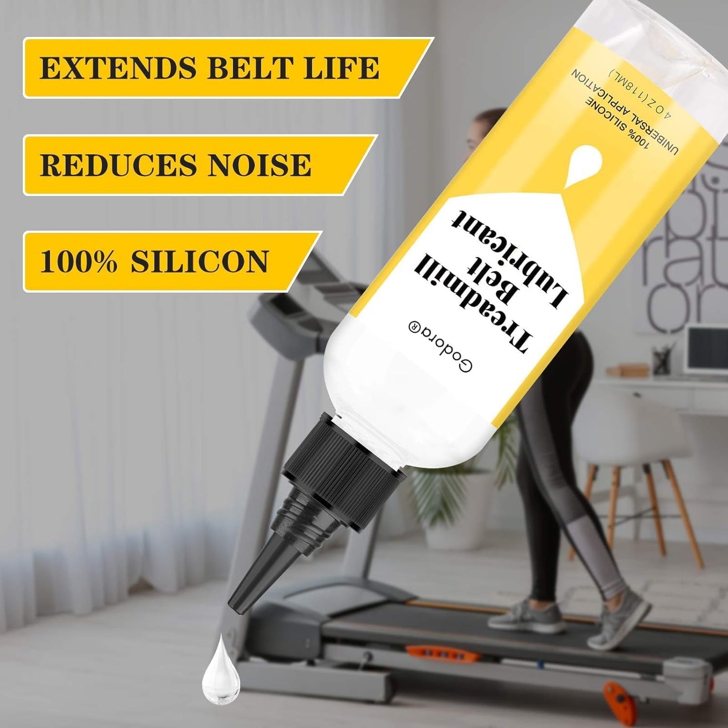 Godora 100% Silicone Lube 4oz for Treadmill Belt Lubrication, Easy Apply