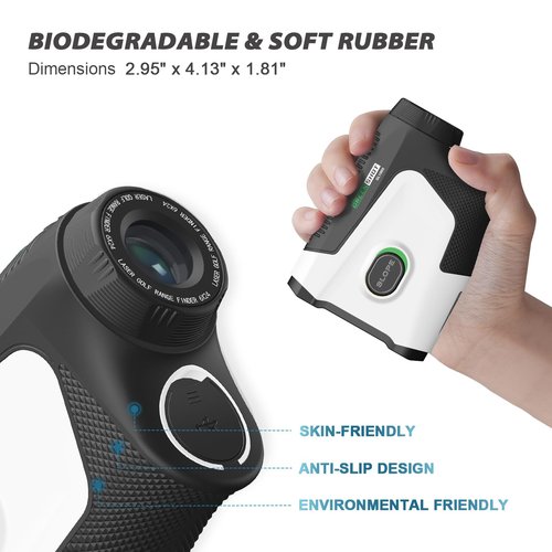 GREEN SHOT Range Finder Golf with Slope Switch, 900/1200 Yards Rechargeable Rangefinder, 7X Magnification Golf Laser Range Finder, Magnetic Strip, Flag Pole Locking with Pulse Vibration