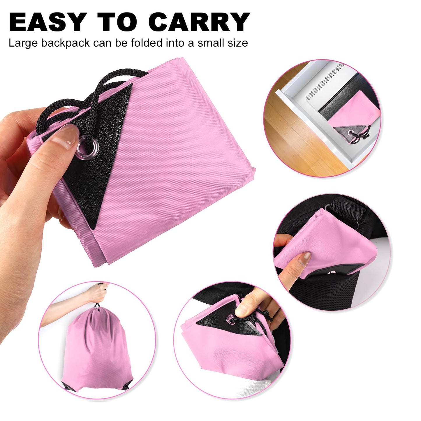 GoodtoU Drawstring Backpack Nylon Draw String Bags Pack Bulk Cinch Sack Gym Bag Drawstring Backpack for Sport, Traveling, Team (Pink, 16Pcs)