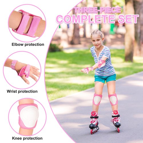 Knee Pads for Kids 3-14 Years Toddler Knee and Elbow Pads with Wrist Guards 3 in 1 for Bicycle Scooter Roller Skates Skateboarding