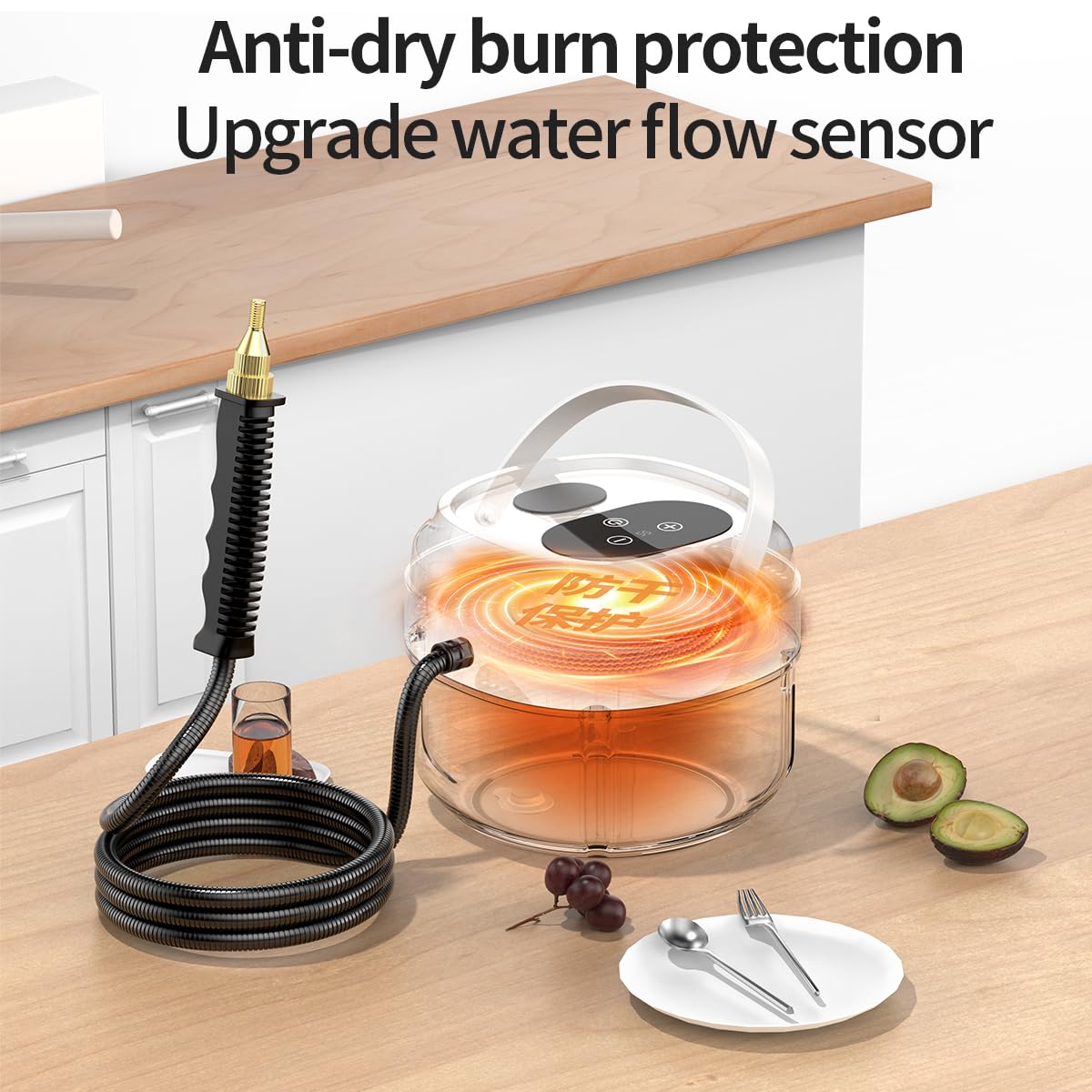 YIKEDA Handheld Steam Cleaner,Portable High-Pressure Steam Cleaner with Smart Touch Screen, Steam Cleaner for Home Cleaning of Bathroom,Furniture,Car, Shower,Kitchen, and Toys