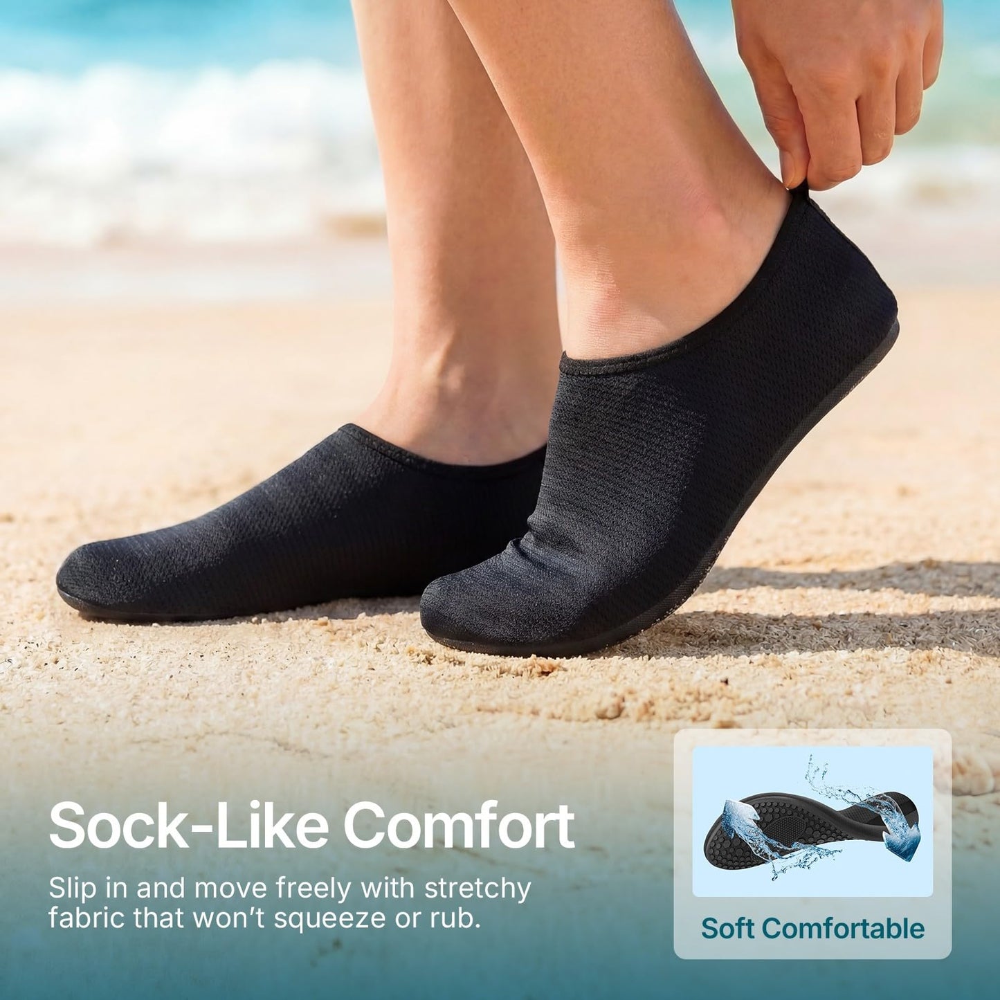 Water Shoes for Women Men Quick-Dry Aqua Socks Swim Beach Barefoot Yoga Exercise Wear Sport Accessories Pool Camping Must Haves Adult Youth Size 5-6Women/4-5Men