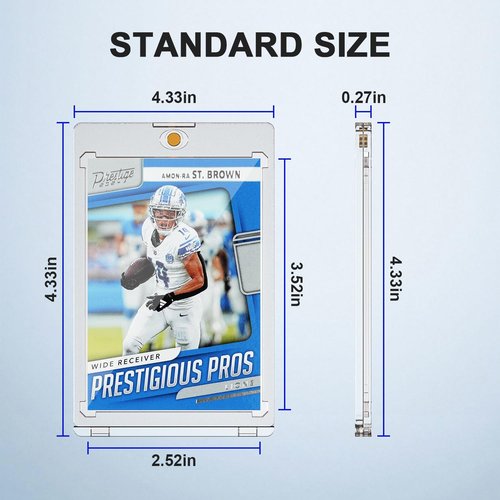 CXWGZLM Magnetic Card Holder 35pt One Touch for Trading Cards Holder Card Protectors Hard Plastic Magnetic Card Case for Sports Card Baseball Card and Game Card Holder Display Case (50 Pack)