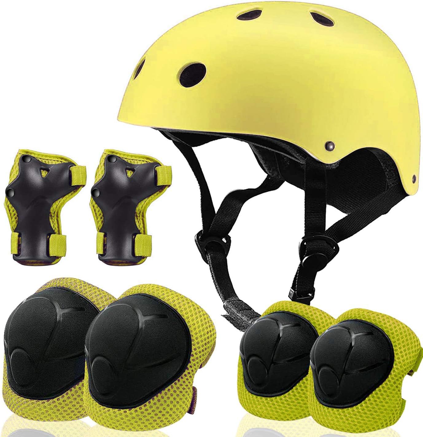 Kids Bike Helmet Set, Toddler Helmet for Ages 3-15 Boys Girls with Sports Protective Gear Set Knee Elbow Wrist Pads for Skateboard Cycling Scooter Rollerblading