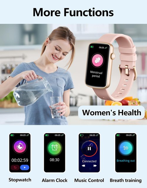 SHANG WING Fitness Tracker with Heart Rate/Sleep/Blood Oxygen Monitor, Slim Fitness Watch for Women Men IP68 Waterproof Pedometer Calories/Steps Counter Health Watch Activity Tracker (Pink)