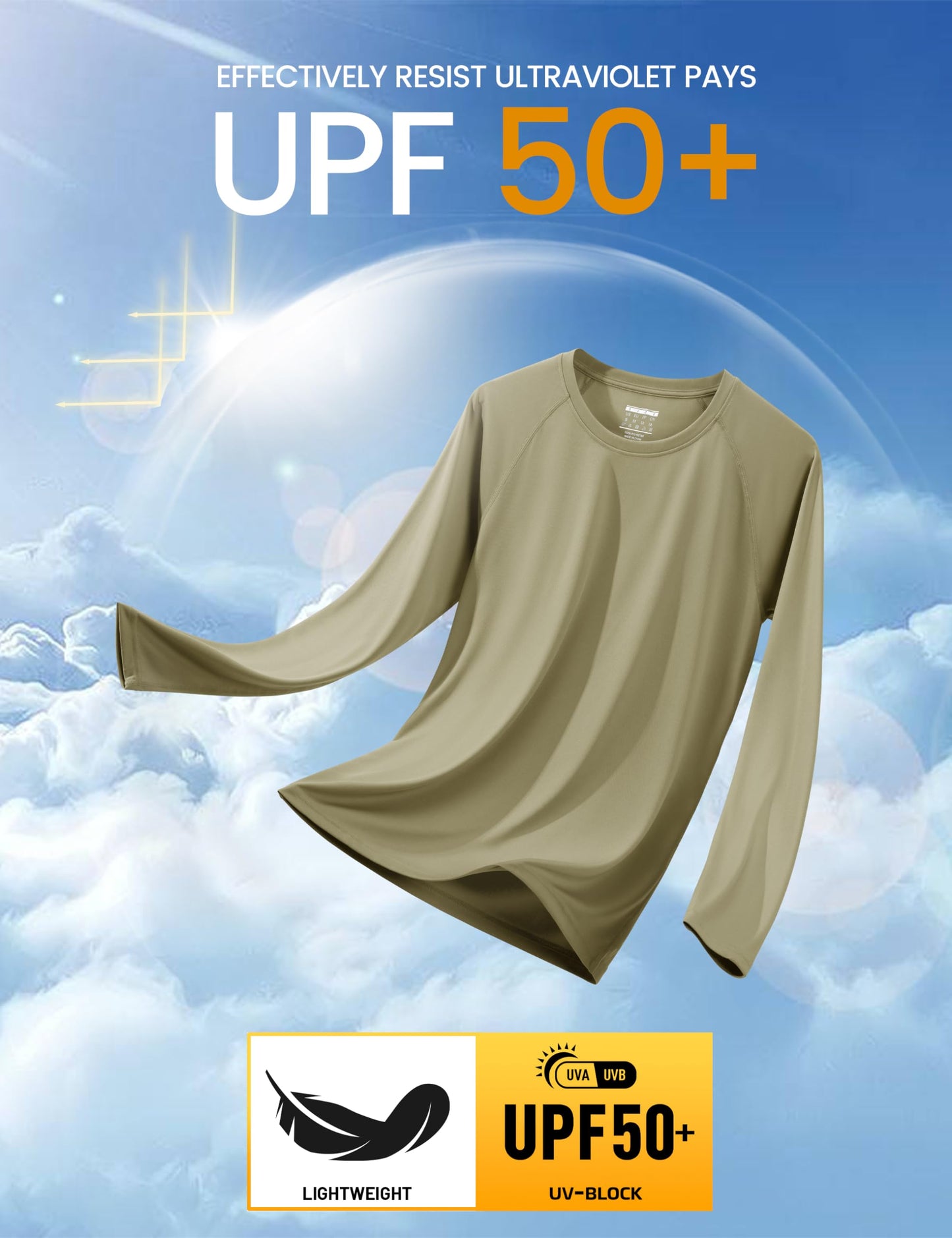 MAGCOMSEN Rashguard Shirts for Men Long Sleeve Workout Shirts Gym Shirts Performance T Shirt Quick Dry Shirt Outdoor Sun Protection Shirts