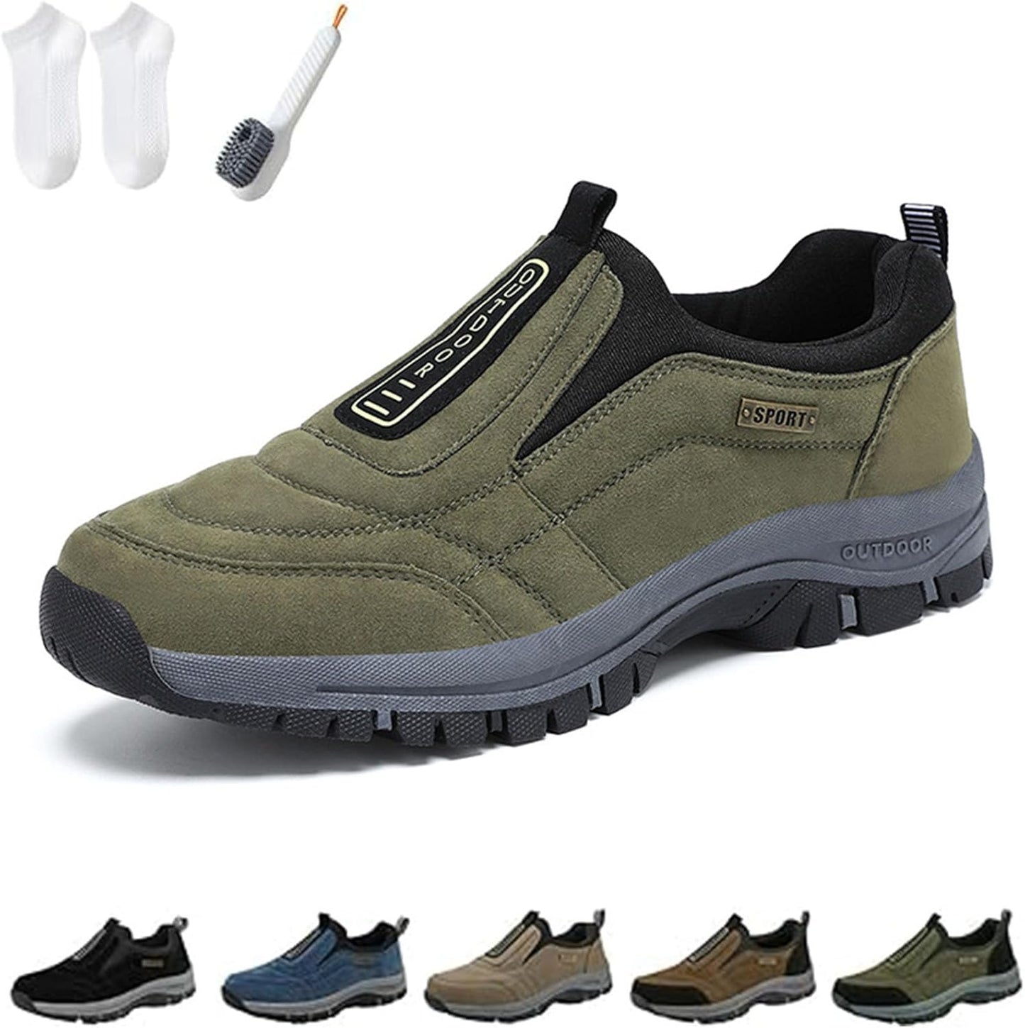 Ideacloth Shoes for Men, Orthopedic Comfortable Wide Fit Toe Anti-Slip Waterproof Walking Slip On Sneakers