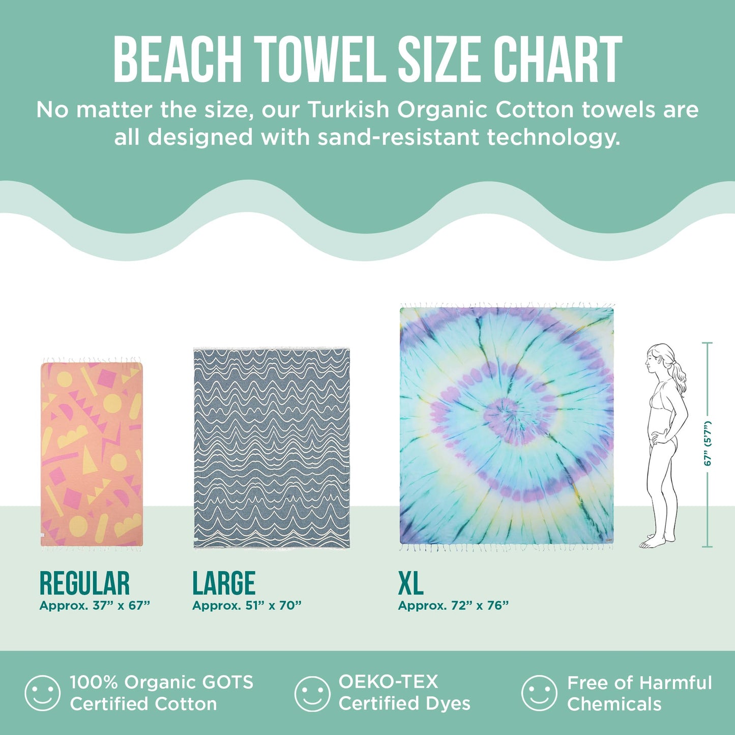 Sand Cloud Turkish Beach Towel - Sand Resistant - 100% Organic Turkish Cotton Yarn - Quick Dry Towel for Beach, Picnic, Blanket or Bath - As Seen on Shark Tank - Marine Life (Bohemianster)