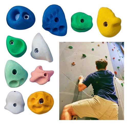OneGrifN Climbing Kit,Climbing Holds, Teens Adults Resin Rock Climbing Holds with Screws, 10 Pcs Premium Screw-On Beginners Climbing(Plank Installation)