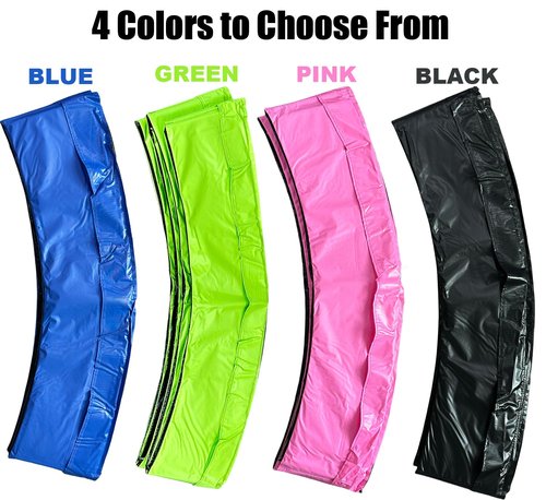 LANGXUN 10ft 12ft 14ft 16ft Trampoline Pad, Universal Trampoline Repalcement Safety Pad, Replacement Trampoline Parts, Waterproof Surround Spring Foam Cover for Round Frame Blue Black Pink Green