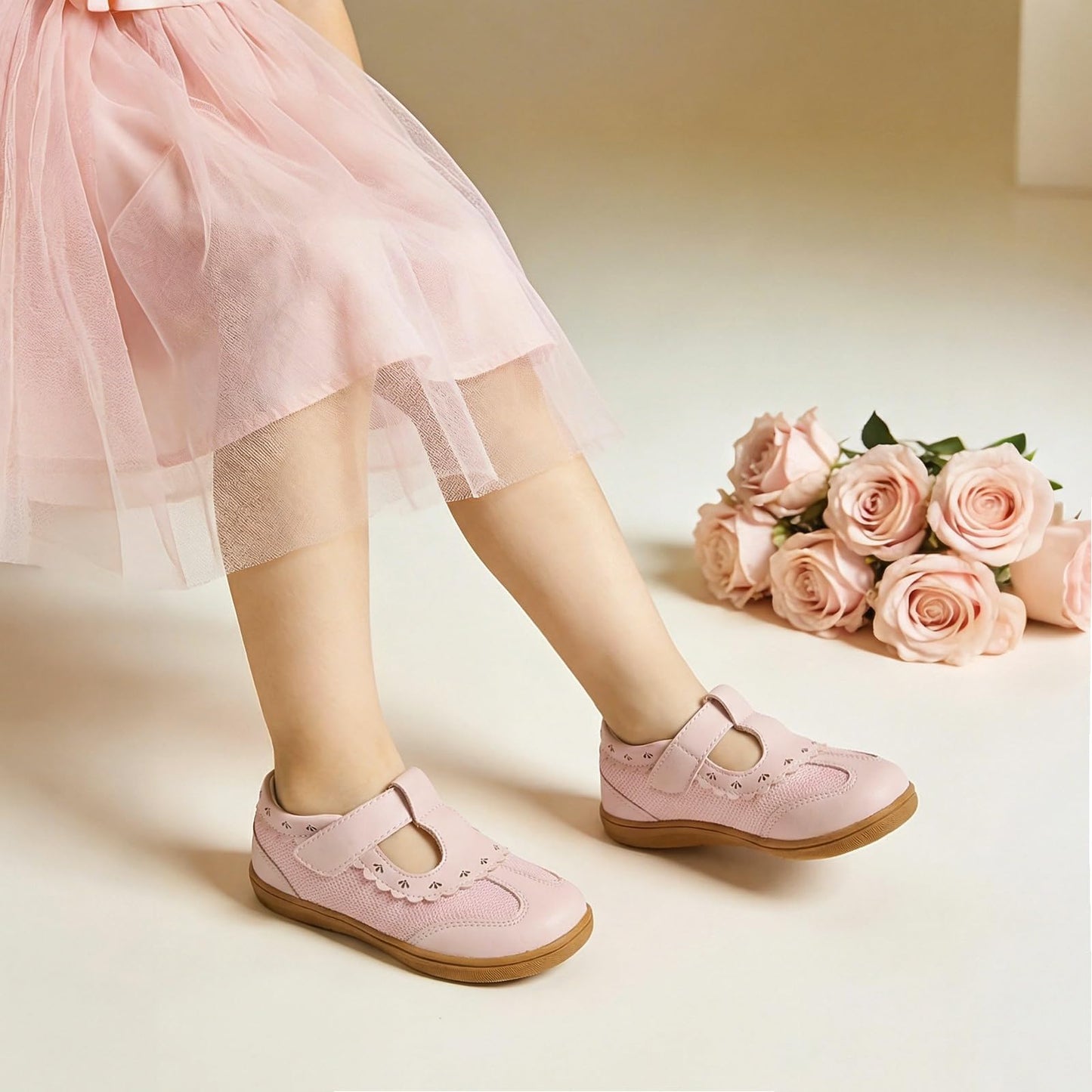 LeIsfIt Girls Mary Jane Dress Shoes Wide Toddler Girl Shoes Ballet Flats for Party School Wedding Church Pink 7 Toddler