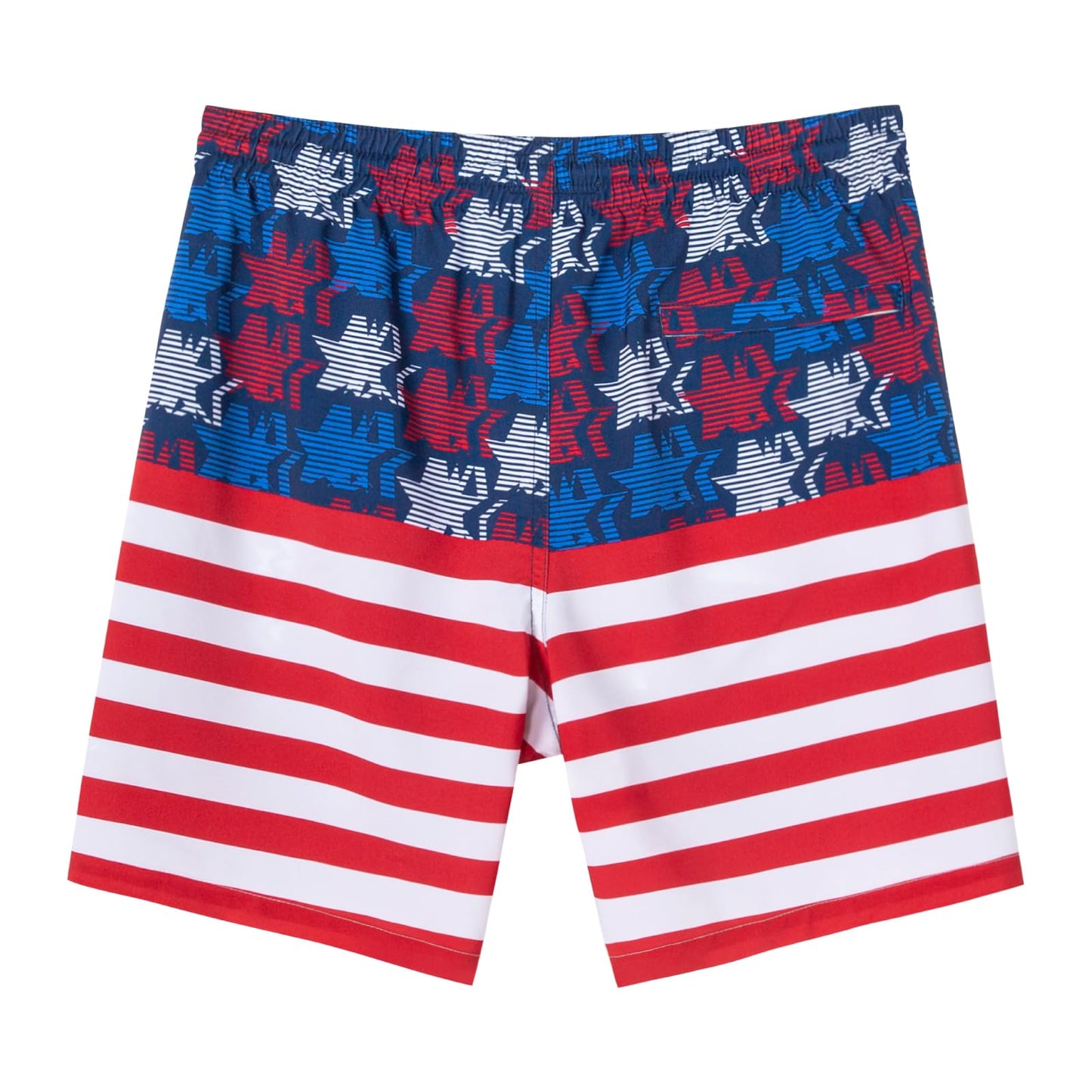 SURF CUZ Mens Swim Trunks with Compression Liner Quick Dry Swim Shorts 7" Swimming Trunks Stretch Bathing Suit 7 Inch,American Flag,M
