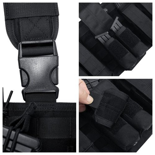 TACNEX Chest Rig with Removable Mag Pouches Customizable MOLLE Panel Modular Gear Carrier Harness (Brown)