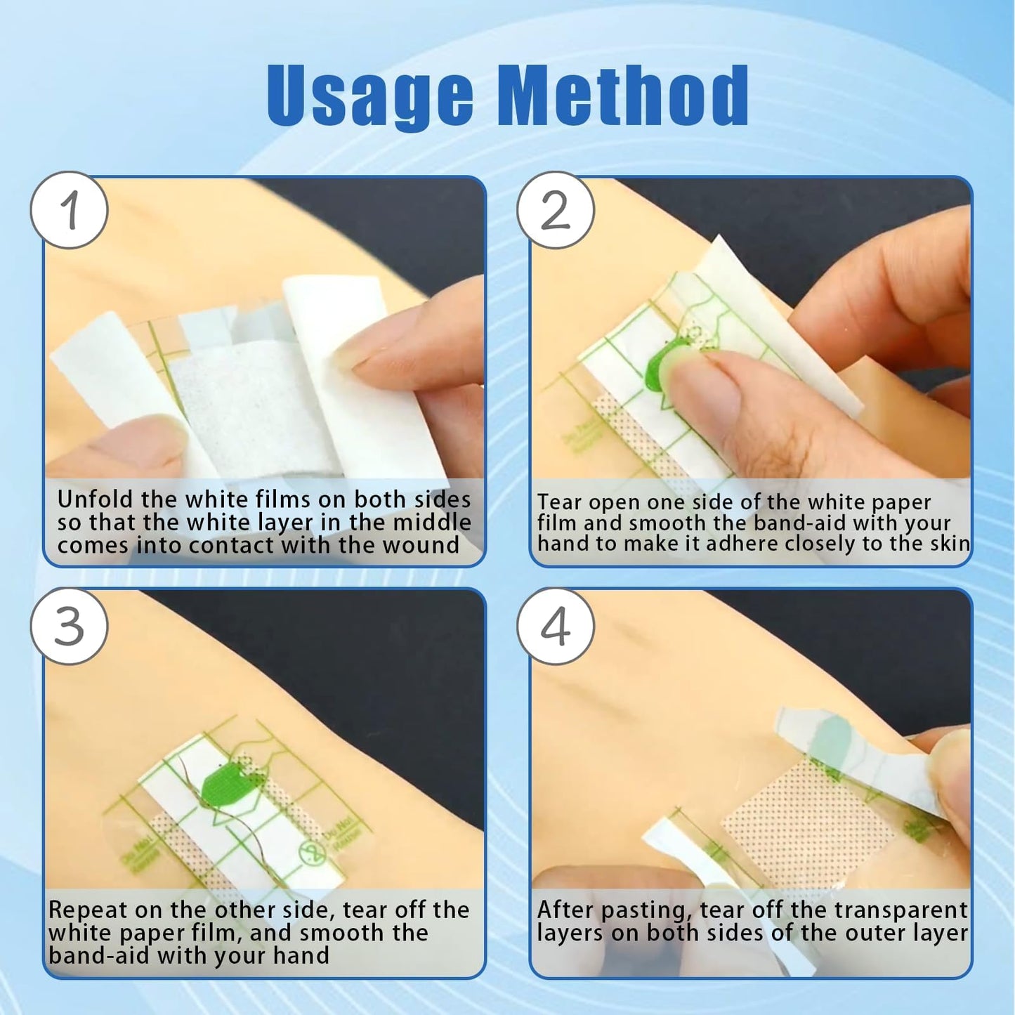 210PCS Waterproof Square Adhesive Bandages for Small Incisions Wound Care Flexible Bandages for First Aid and Hides Skin Spots(38mm,Transparent Color)