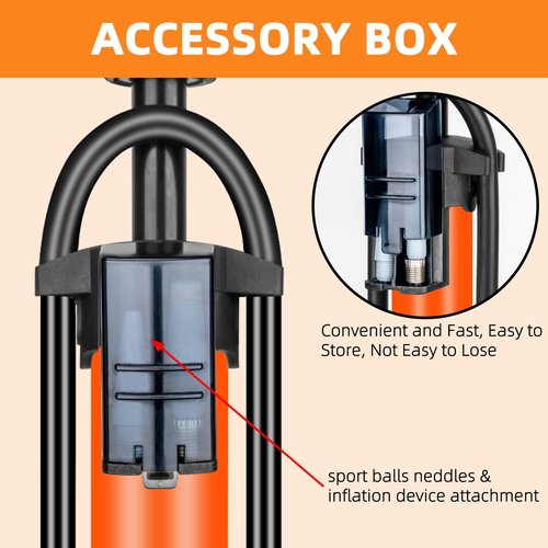 TOOLITIN Floor Bicycle Pump with Gauge,160 Psi High Pressure,Bike Pump Compatible with Presta and Schrader Valve,Bike Tire Pump for Road Bike,MTB,Hybrid,Balls