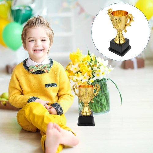 IMIKEYA Gold Award Trophies: Golden Trophies for Kids Awards Plastic Trophy Awards Trophies Cup for Kids Party Favors Sports Footabll Rewards Competition Tournaments