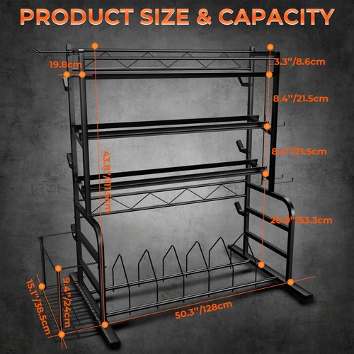 XL Adjustable Weight Rack for Dumbbells - Barbell Holder Bumper Plate Storage Rack with 3 Olympic Bar Racks, Dumbbell Rack Weight Stand,Home Gym Storage Rack for kettlebells,Yoga Mat