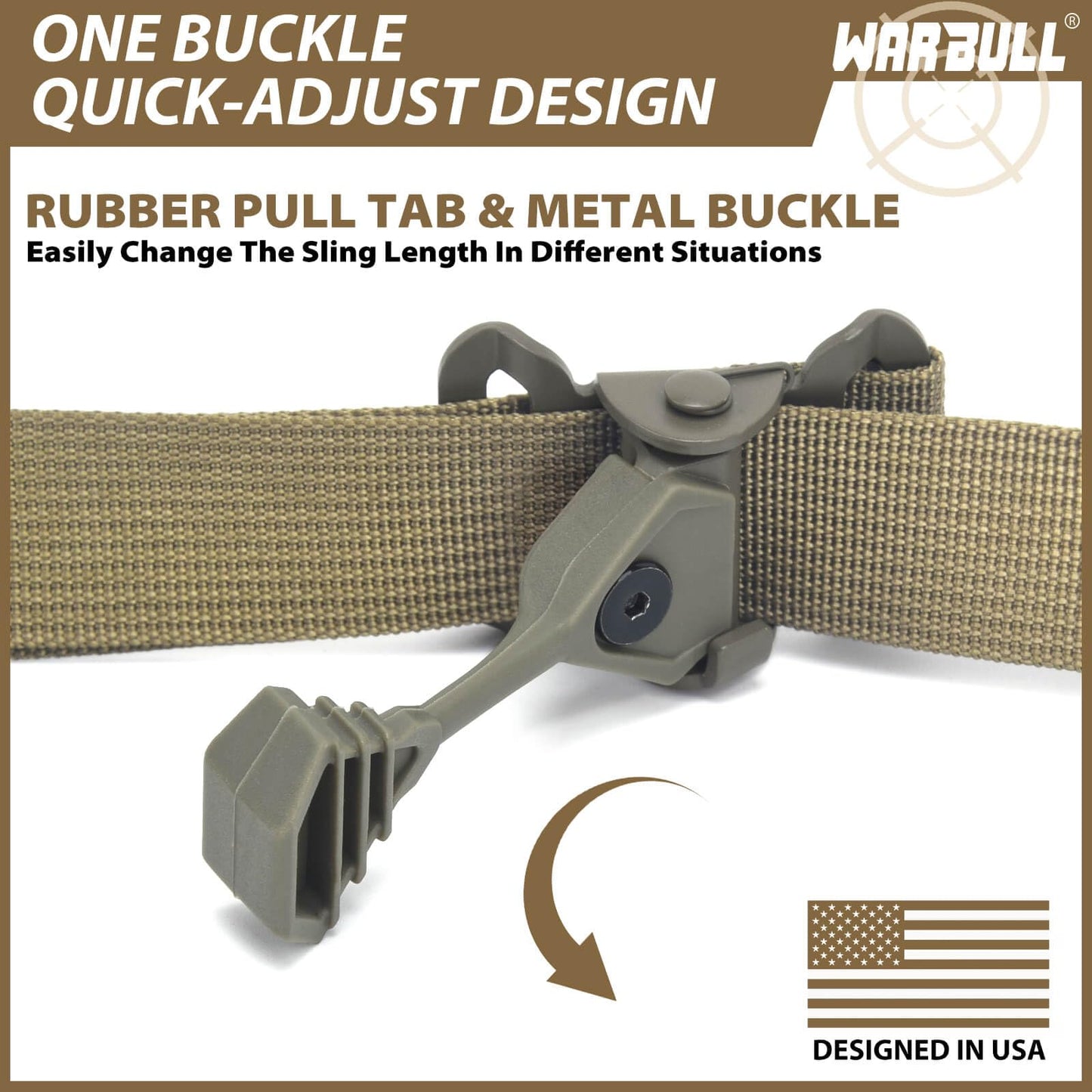 WarBull Padded 2 Point Sling, QD Swivel 2 Point Sling with HK Hook, Tactical Gun Sling for Rifle, Shotgun, and Crossbow, Ideal Gift for Hunter, Shooting (Coyote Brown)