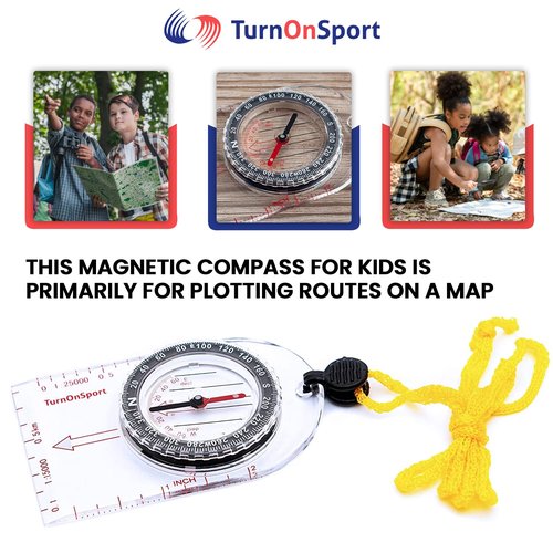 Boy Scout Compass for Kids | Orienteering Compass - Liquid Filled Compass - Camping Compass - Kids Compass - Map Compass Waterproof & Lightweight Small Survival Hiking Compass Mini Camping Compass