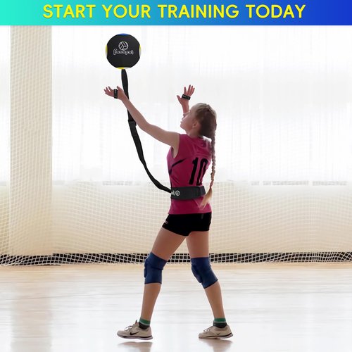 focopot Volleyball Training Equipment Aid,Solo Serve & Spike Trainer to Practice Block,Hit, Set and Pass,Volleyball Practice Equipment Gifts for Beginners & Pro