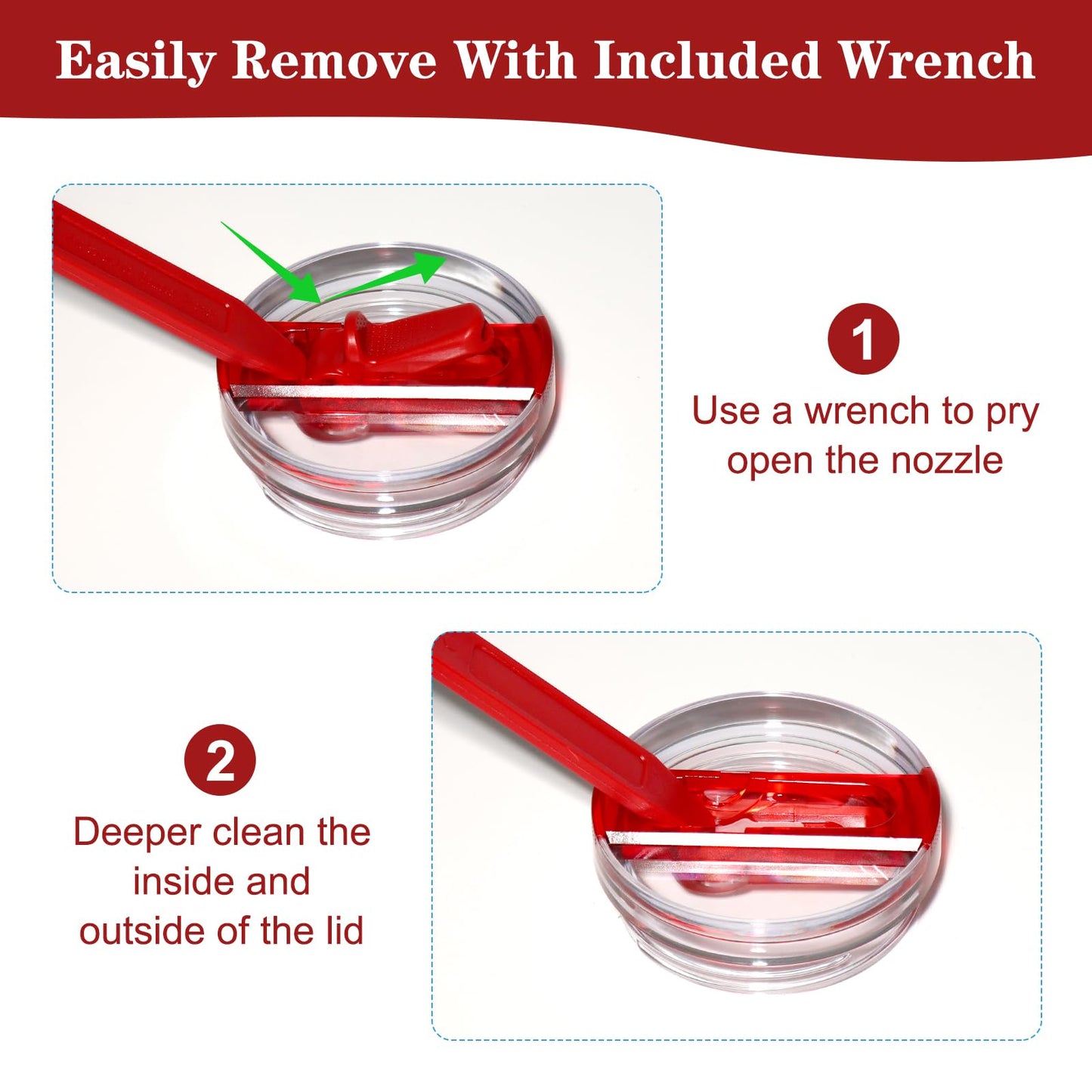 Upgraded 2 Pack 40 OZ Flip Straw Lid for Stanley Quencher ProTour,Leak Proof Lid Replacement for Stanley H2.0 Quencher,No Spill Detachable Tumbler Cup Lids,Stanley Accessories