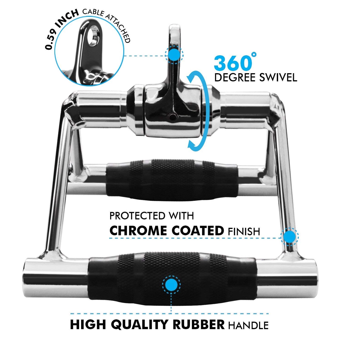 A2ZCARE LAT Pull Down Cable Machine Attachment - Cable Machine Accessories for Home Gym with Multi Option